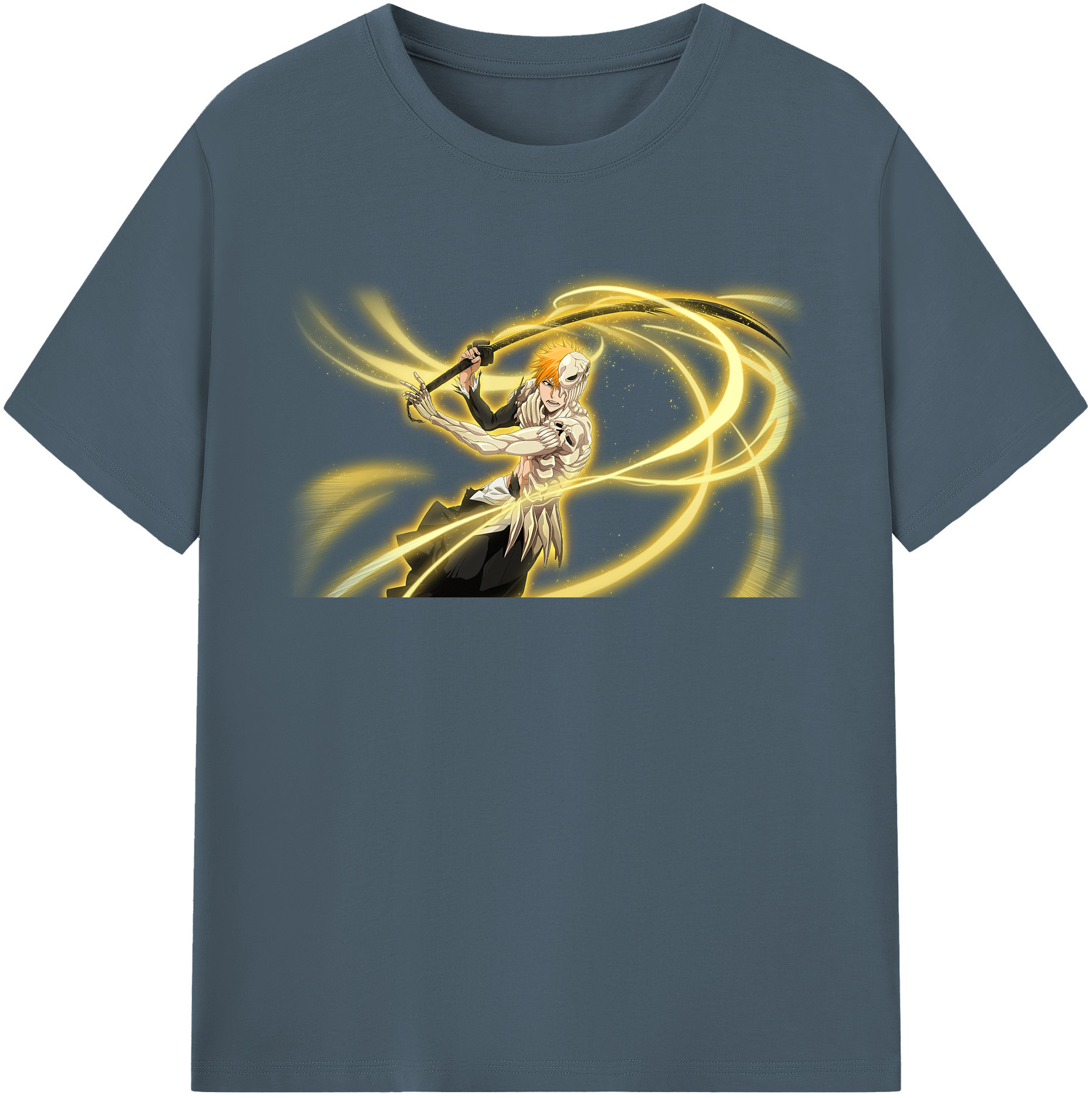 （画像用） ブリーチ 黒崎一護（くろさき いちご）BLEACH Kurosaki Ichigo 綿100％半袖Tシャツ（フロントプリント）